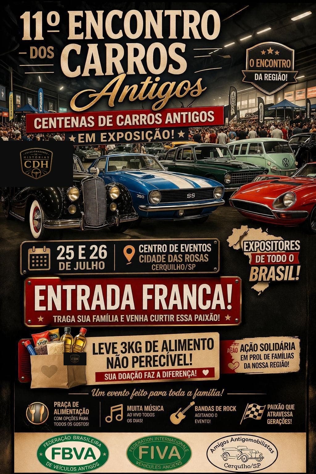 11º encontro de carros antigos e clássicos de Cerquilho - SP